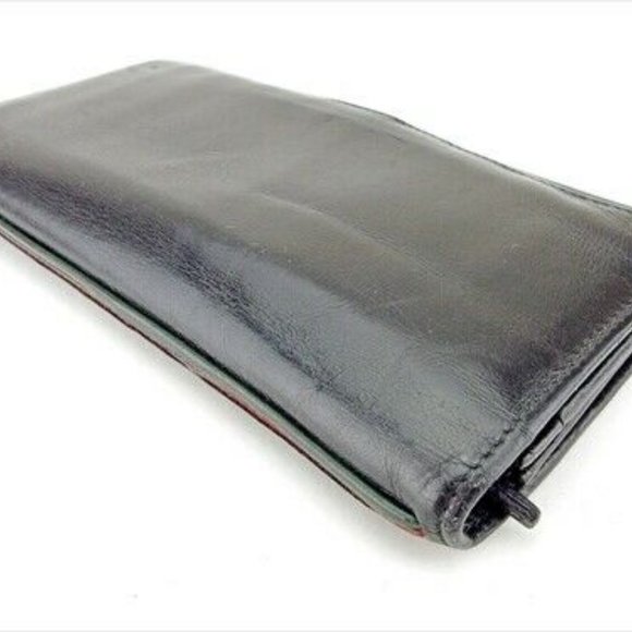 Gucci Long Wallet Sherry Line Black leather Woman unisex Authentic Used T8826 - Picture 5 of 10